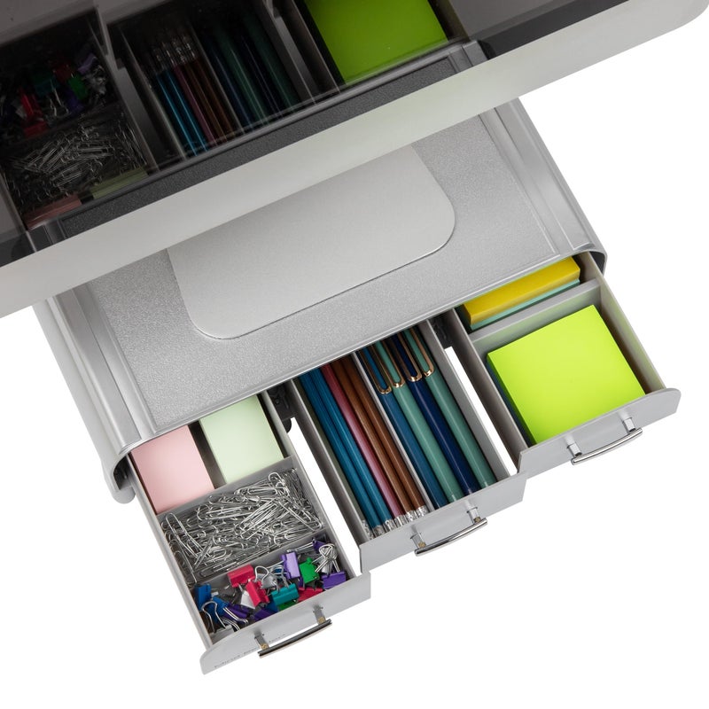 Mind Reader PC, Laptop, IMAC Monitor Stand and Desk Organizer, Silver - Image 4